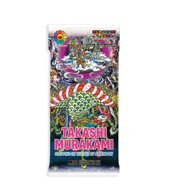 Colorful Takashi Murakami Rainbow Box artwork with vibrant characters and surreal elements.