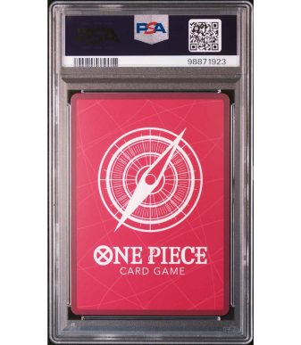Rare One Piece card in PSA 10 case, Japanese OP09 Emperors in New World.