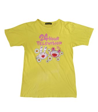 Bright yellow T-shirt featuring Arashi characters and "24 Hour Television" text.