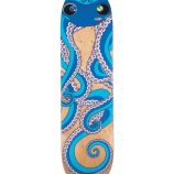 Colorful octopus-themed skateboard deck by Takashi Murakami with blue and pink accents.