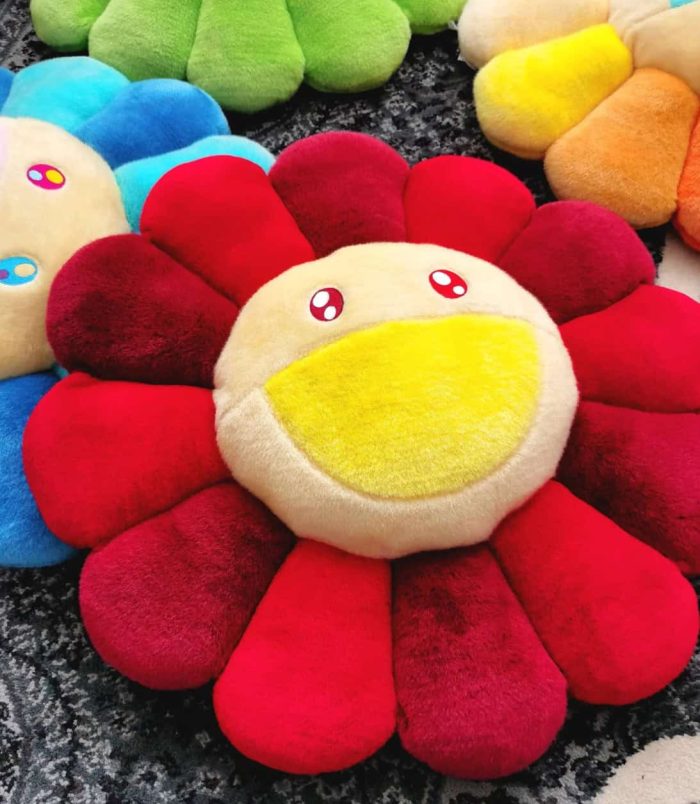 Takashi Murakami Flower Cushion Plush Cushion plush inspired by Takashi Murakami's iconic flower design, featuring vibrant colors and soft.