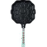 Pixel Flower pancake maker with blue handle inspired by Takashi Murakami's art. Perfect for creative.