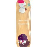 Bright skateboard deck featuring Murakami's Iikoto-chan and Waruikoto-kun characters.