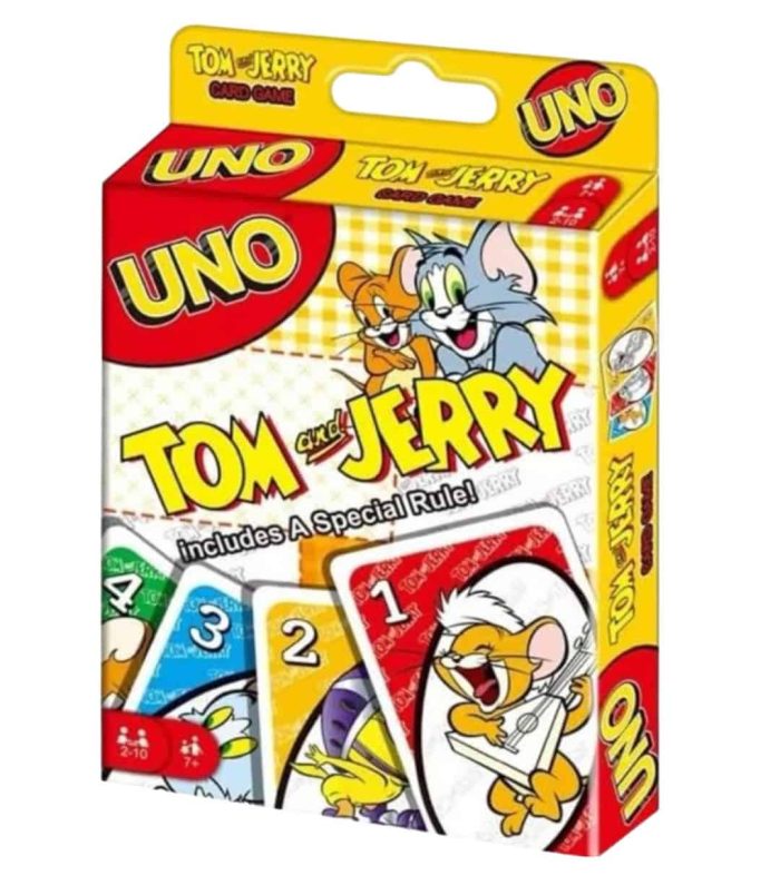 Tom and Jerry UNO Card Game with Mattel collaboration, collectible and fun for all ages. UNO Tom and Jerry x Mattel collectible card game featuring iconic characters.