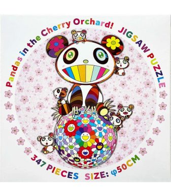 Colorful panda-themed cherry orchard jigsaw puzzle by Takashi Murakami.