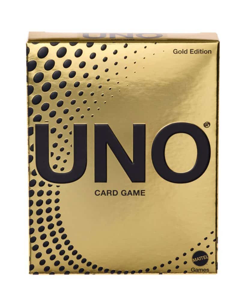 UNO Card Game Gold Edition with premium packaging and exclusive design. Perfect for collectors and g.