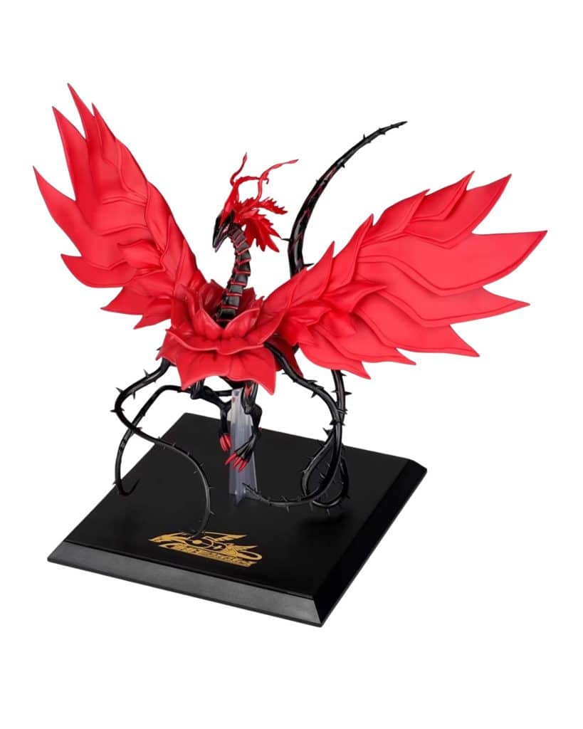 Legendary Red Dragon figure from Yu-Gi-Oh! featuring intricate details and dynamic pose.
