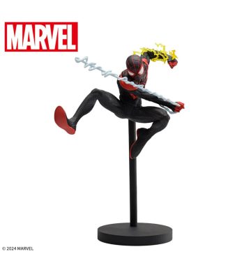Miles Morales Marvel collectible action figure with dynamic pose and detailed design.