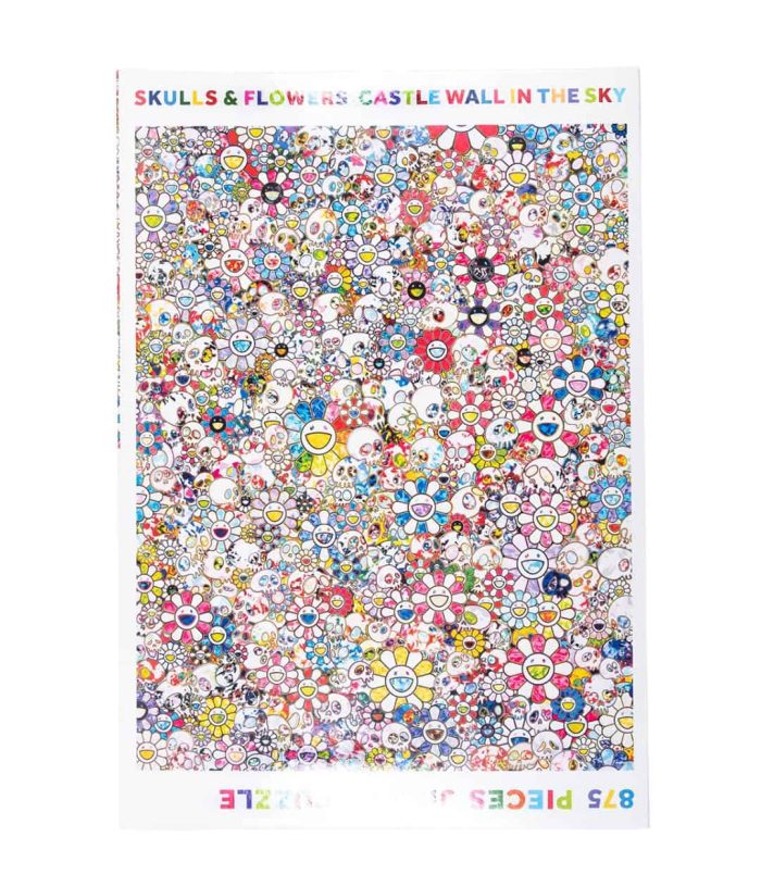 Takashi Murakami - Skulls & Flowers Puzzle Skulls & Flowers Castle Wall in the Sky jigsaw puzzle by Takashi Murakami, featuring vibrant skull a.