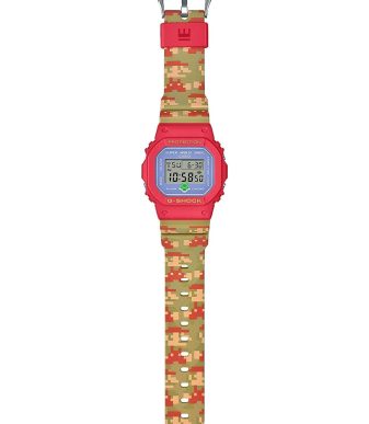 G-SHOCK DW-5600SMB-4JR limited edition watch with Super Mario Bros. design.