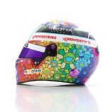 Miniature helmet featuring a colorful floral design by Takashi Murakami, inspired by Lewis Hamilton'.