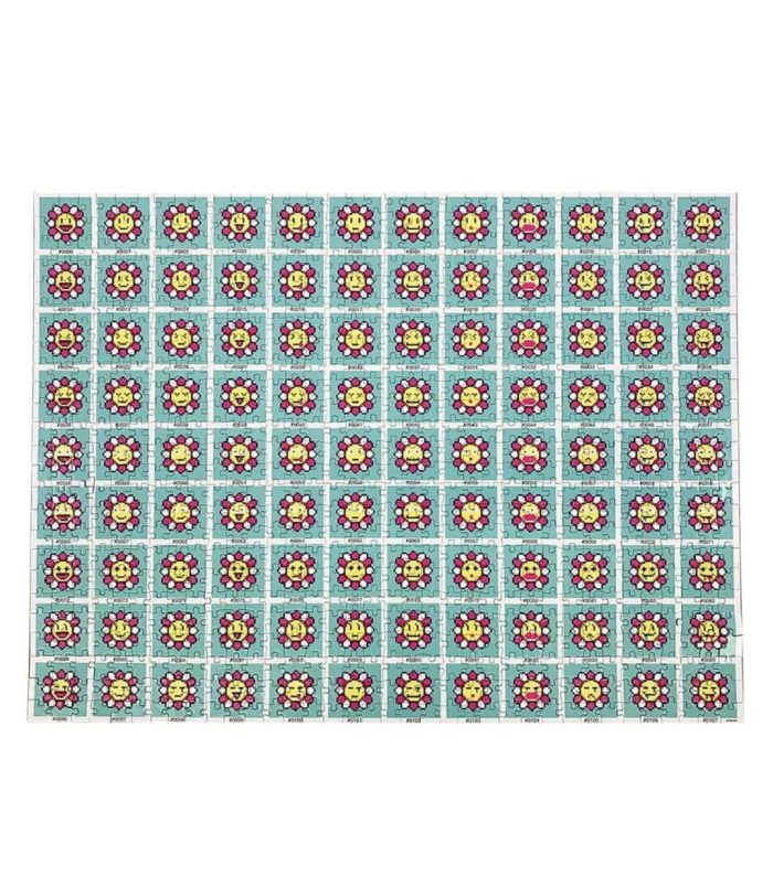 Colorful Takashi Murakami Flowers jigsaw puzzle with 900 pieces.