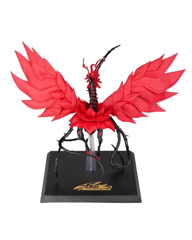 Black Rose Dragon Yu-Gi-Oh! collectible figure with detailed red wings and intricate design.
