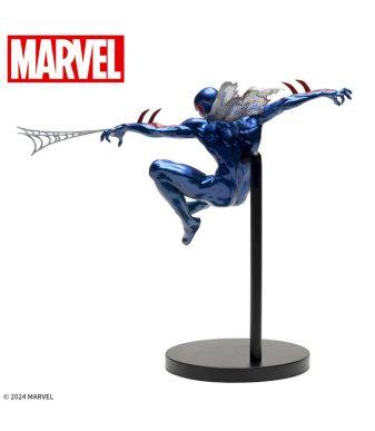 Spider-Man 2099 Marvel premium action figure on display.