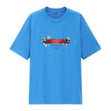 Blue Billie Eilish x Takashi Murakami themed T-shirt with graphic design.