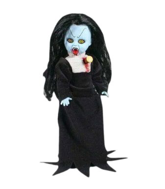 Vampire doll with blue skin, black hair, and gothic dress from the Lilith series.