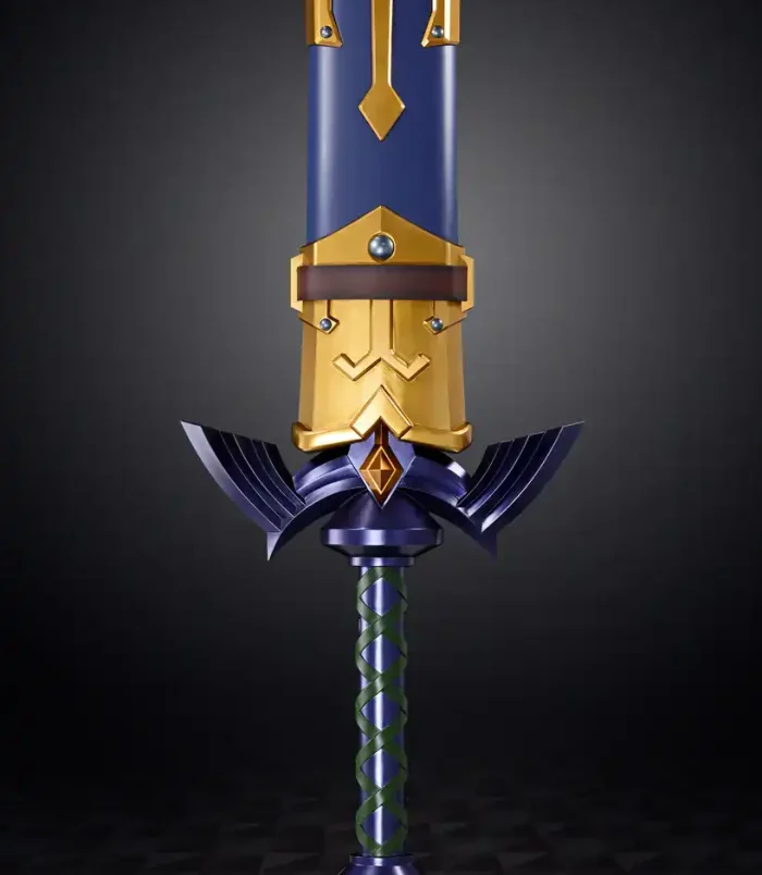 Epic fantasy sword with blue and gold details, perfect for collectors and gaming enthusiasts. Epic fantasy sword with blue and gold details, perfect for collectors and gaming enthusiasts.