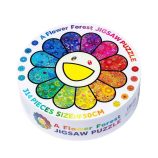 Colorful flower-themed jigsaw puzzle with 314 pieces, 50cm diameter.