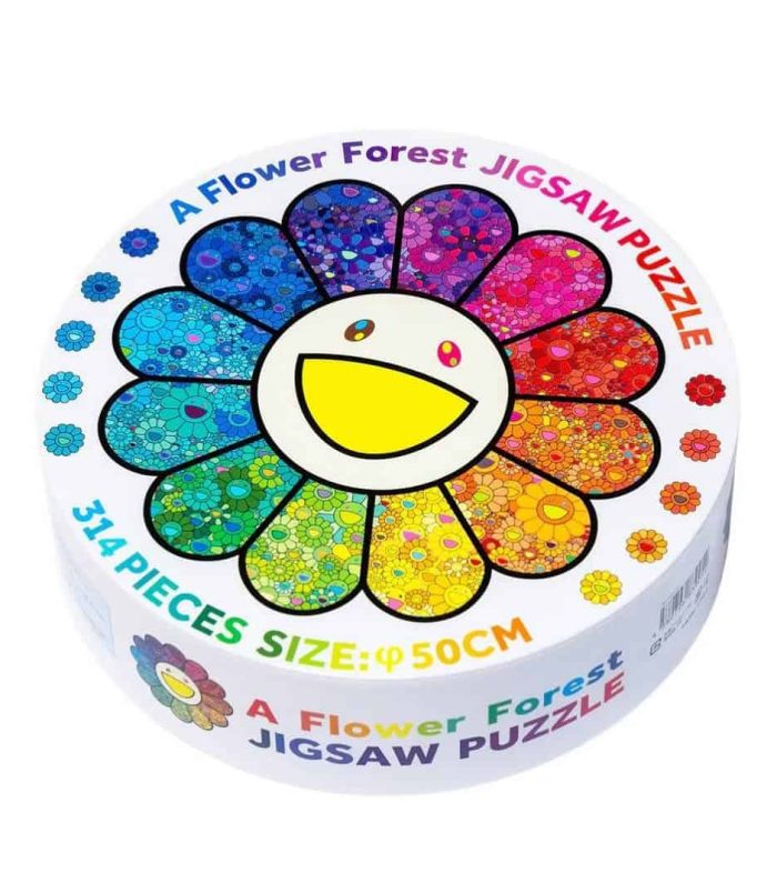 A Flower Forest Jigsaw Puzzle Colorful flower-themed jigsaw puzzle with 314 pieces, 50cm diameter.