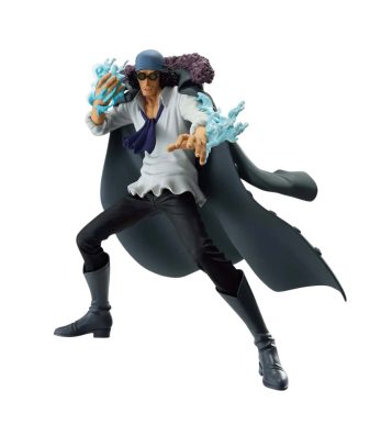 Detailed figure of Kuzan from One Piece, part of the Battle Record collection by Banpresto.