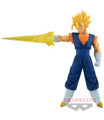 Vegito G x Materia Dragon Ball Z figure by Banpresto, featuring Super Saiyan Vegito with energy blas.