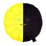 Cute lemon and charcoal plush pillow with smiling face, perfect for home decor or gifts.