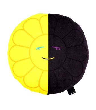 Cute lemon and charcoal plush pillow with smiling face, perfect for home decor or gifts.