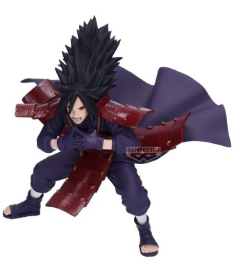 Uchiha Madara figure from Naruto Shippuden by Banpresto, detailed collectible toy.