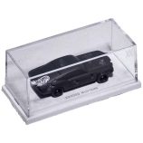 Eroded Mustang Hot Wheels die-cast car in display case.