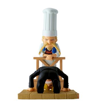 Chef Sanji & Zeff Log Stories WCF figure set from One Piece, featuring detailed craftsmanship and dy.