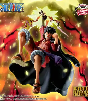 Monkey D. Luffy II action figure from One Piece, part of the Battle Record collection by Banpresto,.