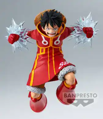 Anime character figure with lightning effects, detailed costume, and expressive pose.