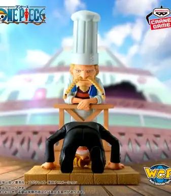 Detailed Sanji and Zeff One Piece WCF figure set for collectors. Perfect for fans of Banpresto and O.