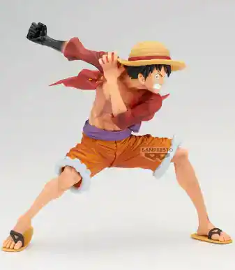 Luffy action figure from One Piece, detailed Maximatic edition by Banpresto, perfect for collectors.