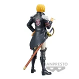 Sanji DXF figure from One Piece Film Red, Banpresto collectible toy.